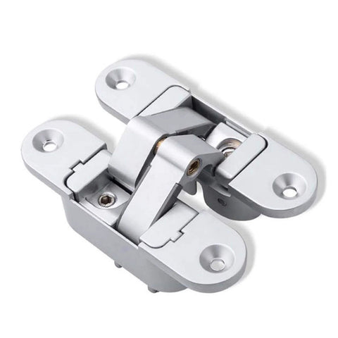 Concealed Three Dimensional Adjustable Door Hinge In Zinc Alloy For 180 Degree Cross Hinge Opening Right Open Gold Finish With Acoustic Nylon Pads