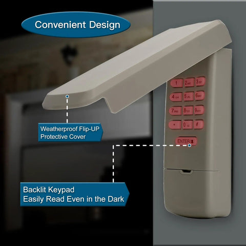 Universal Garage Door Keypad Remote For All The Big Name Brands Including Chamberlain LiftMaster Genie Linear Sears Craftsman