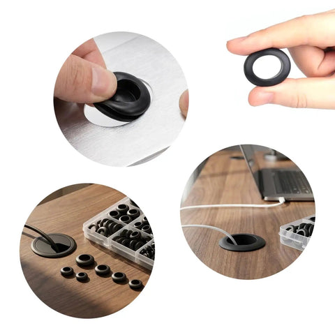 215 Piece Rubber Grommet Kit With 9 Sizes For Wiring From Three Sixteenths Inch To Three Quarters Inch DIY Cable Pass Through Hole Plugs