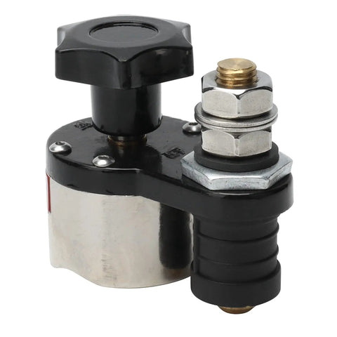 Magnetic Welding Ground Clamp With On And Off Adjustable Switch, switchable grounding magnet connector, black and silver metal body