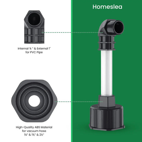 Universal Ac Drain Line Unclogger Tool And Hvac Pipe Cleaner Adapter That Slips Onto Any Wet Vacuum Hose To Knock Out Stubborn Clogs And Get Your Cool Air Blowing Again, showing ABS material with clear tube.