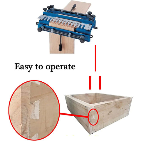 Heavy Duty 12 Inch Dovetail Jig And Mortising Guide For Slick Drawer And Cabinet Joinery Cuts That Fit Smooth As Silk on a wood piece.