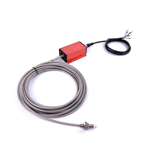 Eddy Current Displacement Sensor No Contact Inductive Measurement for Shaft Vibration Monitoring and Range Detection, red module with cable