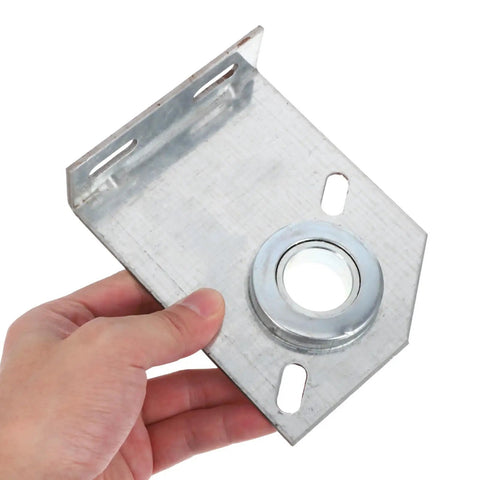 Heavy Duty Two Pack Garage Door Torsion Spring Center Bearing Bracket showing silver mounting plate with one inch inner diameter.