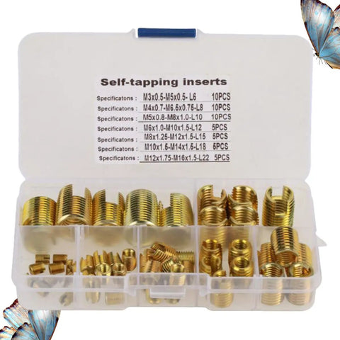 Awesome 50pc Slotted Self Tapping Thread Repair Kit With Carbon Steel M3 To M12 Screws For Automotive And Home DIY Fixes You Gonna Love.
