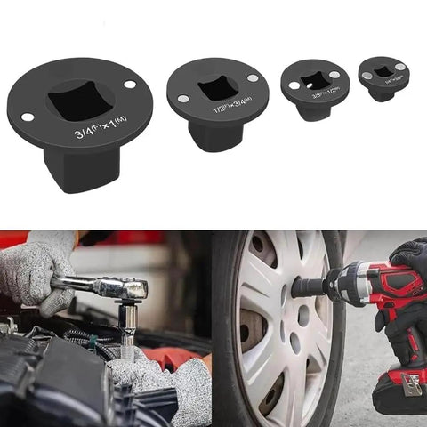 Heavy Duty Low Profile Driver Socket Adapter Set For Tight Spaces And High Torque Wrench Conversions Made From Heat Treated Steel With Compact Stackable Design Perfect For Automotive Repair Jobs And Mechanical Work Under The Hood, 9.5 to 12.7 mm adapters