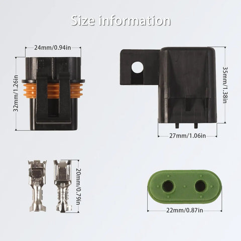 Fuse Holder Assembly Kit For Splicing Existing Wiring Waterproof Sealed Pack Of 6 30A Max Inline Fuse Connector dimensions
