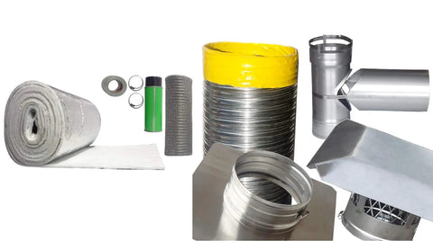 Built Tough 316 Stainless Steel Chimney Liner Tee Kit With Heavy Duty Insulation Blanket And Smooth Flex Connector For Masonry Chimneys 6 Inch By 25 Feet UL1777 Certified No Fuss Diy Install with parts and insulation