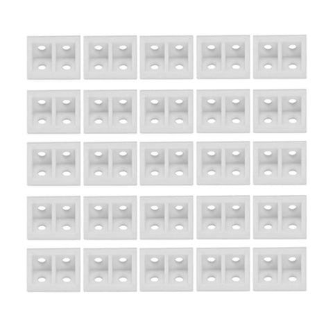 50 Pack Plastic Right Angle Corner Brackets Gusset Braces For Home Furniture Assembly Durable White Plastic Corner Supports For Shelves Tables And Cabinets Easy Install