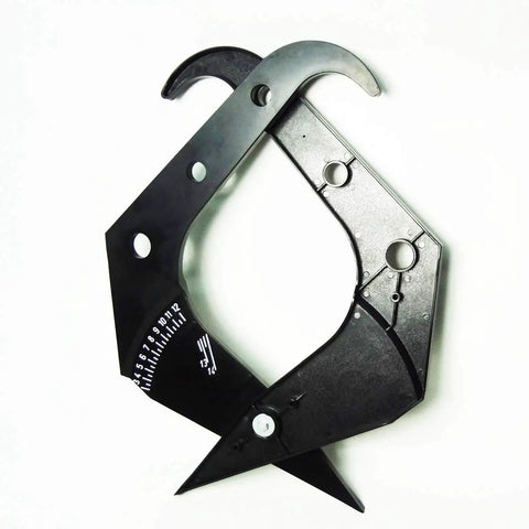 Heavy Duty Wheel Width Caliper And Slick Rim Measuring Tool For 3 To 14 Inch Tires showing black ABS shell and measuring notches.