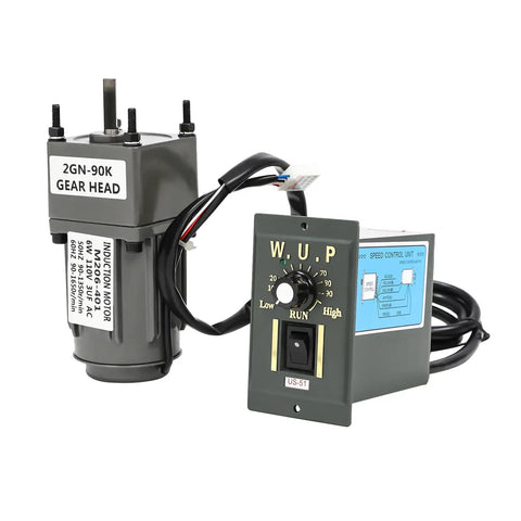 Tough As Nails 6W 110V AC gear reducer motor with speed controller displayed, including metal gears and control unit.