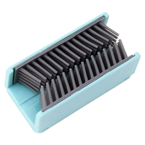 Reusable Silicone Hair Catcher Avoid Clogging Bathtub Drain in teal and gray, designed to trap hair in the shower.