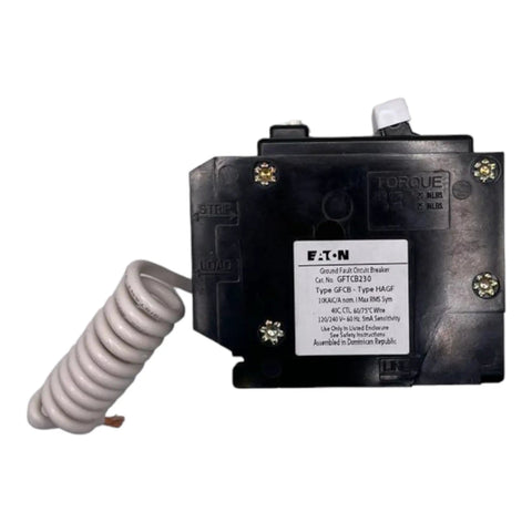 GFCI Two Pole Circuit Breaker, 30 Amp, 120 240 Volt, Common Trip, Self Test, 10 KAIC, 14 4 AWG, Fits 1 Inch Spaces