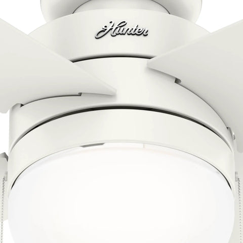 Close-up of Timpani 44 Inch Ceiling Fan Fresh White With Reversible Motor For Seasonal Cooling And Warm Air Circulation