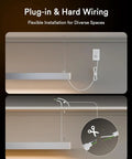 Plug-in and hard wiring options for Ultra Thin Five To Six Inch Smart WiFi Recessed LED Disk Lights RGBWW Color Changing Dimmable Four Pack.