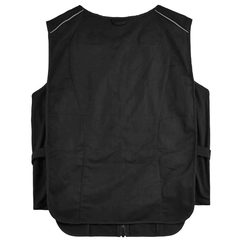 Cooling Vest With Four Ice Packs, Ultra Lightweight, Fast Recharge Cooling, Black, Small Medium, rear view, grid ice pack design