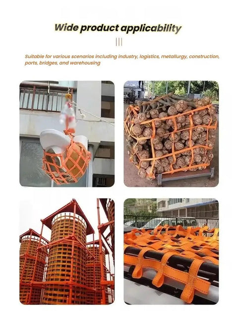 Beefy Polyester Cargo Net For Lifting And Hoisting 1 Ton Capacity 300x300 cm used in construction and logistics applications
