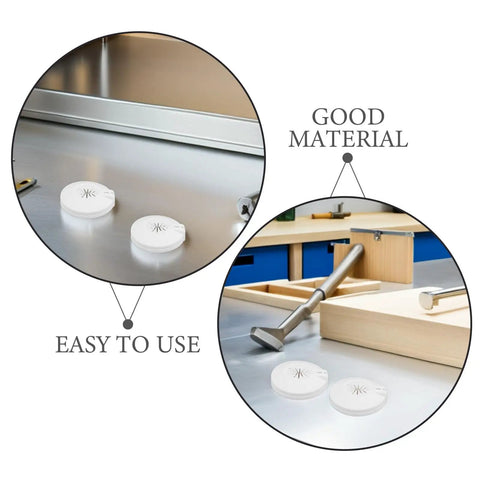 30 Piece Detachable Ceiling Sprinkler Escutcheon Covers Ace Fit For 15Mm 20Mm Pipes on a work surface for easy installation.