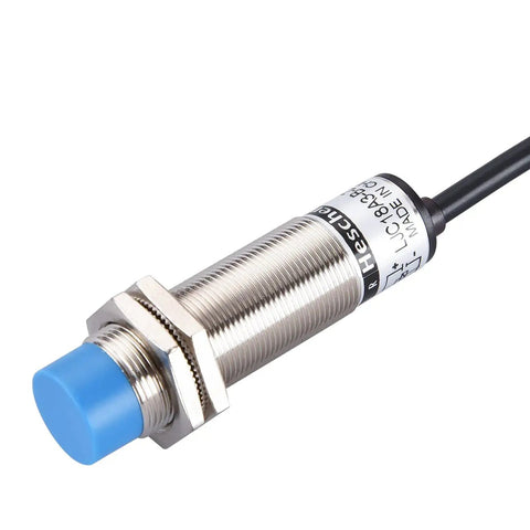 Side view of 18mm Capacitive Proximity Sensor Switch Non Shield Type With 10mm Detection, 50 Inch Cable, 10-30V DC, 200mA, NPN NO And NC