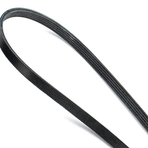 Durable Dryer Drum Belt Replacement For Dryers Compatible With 110 Series And 70 80 100 600s Models One Quarter Inch Wide And Ninety Two And A Quarter Inches Long With Four Ribs And Three Grooves For A No Fuss DIY Fix, showing black rubber belt detail.