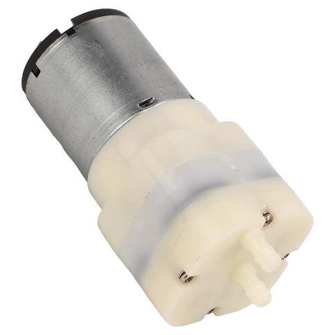 Compact Micro Air Pump Low Noise Mini Vacuum Generator With DC 3.7V Safe Low Voltage Design features a cylindrical motor with plastic casing.