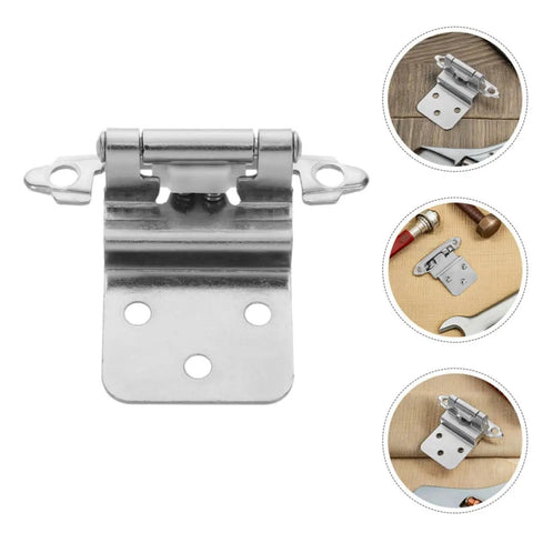 Four Pack Self Closing Flush Mount Cabinet Hinges For Kitchen Cabinets With Quiet Close No Squeak Adjustable Load Bearing Brushed Nickel Hardware