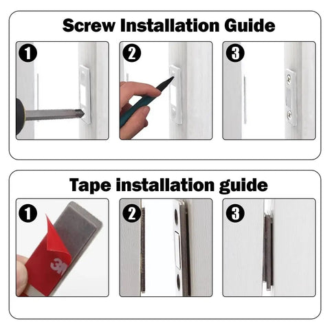 Installation guide for 20 Pack Ultra Thin Magnetic Cabinet Door Catches With Double Sided Tape And Screws set