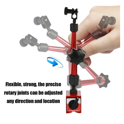 Dial Indicator Magnetic Holder And Bore Gauge Stand With Magnetic Base For Micrometers, Hour Type Indicators, Pro Grade Measuring Tools For Machinists, Gearheads, And Hobbyists, adjustable joints
