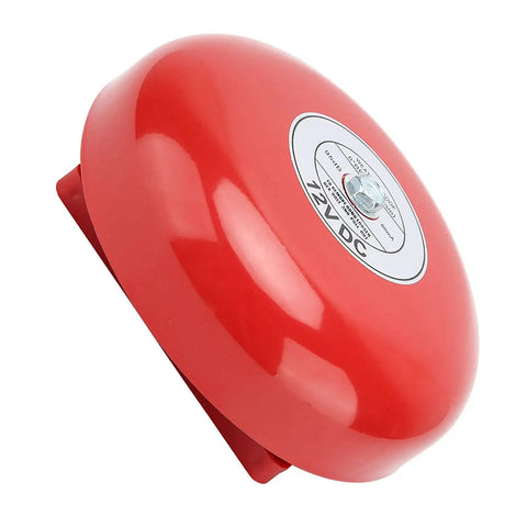Features 120 VAC Or 12 V Compatibility While Delivering Kickin Security Audible Alerts Through Badass Stainless Steel Internal Strike Electric Bell With Pure Copper Core Durability, red, wired bell chime, side view.