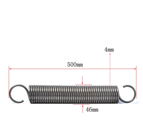 Super Slick Dual Hook Extension Spring Built Tough With Heat Tempered Steel S Shape Double Hook Design 500mm length 4mm diameter