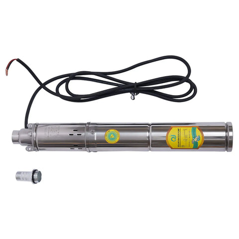 Submersible Deep Well Solar Water Pump 24V 370W Stainless Steel No Fuss Irrigation Built Tough High Lift 213 Feet 8.8 GPM Flow Brushless DC Motor Solar Water Circulation System stainless steel body with cable