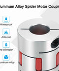 Close-up of aluminum alloy spider motor coupler with anti-rust, anti-corrosion features, Aviation Aluminum Shaft Coupling 8Mm To 18Mm Flexible Spider Coupler L50Mm By D40Mm For 3D Printers CNC Routers Milling Machines DIY Builds For Pros Encoder Ready Motors High Precision Joint Connector