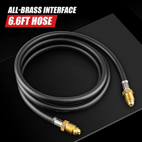 6.6 ft hose for dual gauge welding gas regulator with all-brass interface