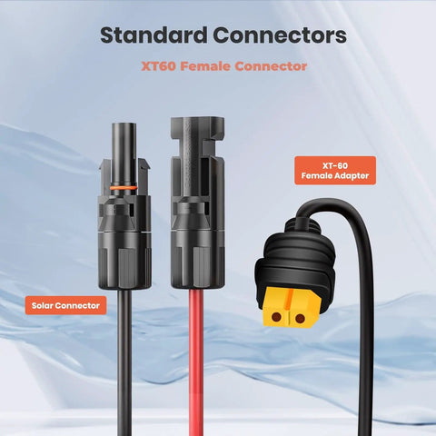 4 In 1 Solar Connector Kit with DC7909 DC5521 Anderson and XT60 Adapters for solar panels, showing XT60 female adapter