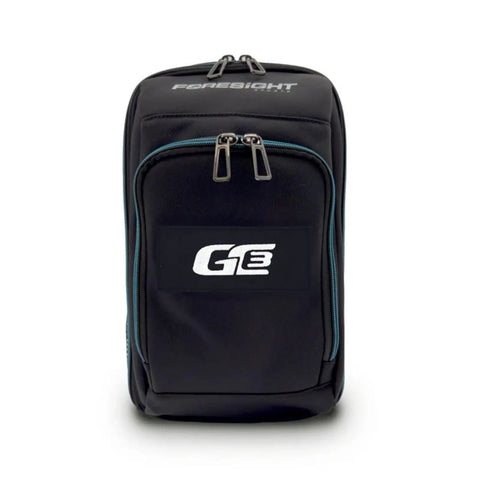 Black sling bag included in GC3 Golf Launch Monitor And Rangefinder Bundle For Indoor And Outdoor Use Portable Precision With Three Cameras No Subscription Needed So You Can Practice Like A Pro At Home Or On The Course