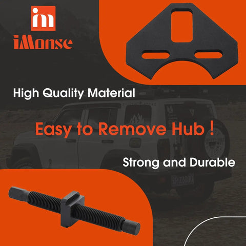 Heavy Duty Hub Removal Tool Wheel Bearing Puller 5 Lug 6 Lug 8 Lug Threaded Stud Extractor with durable components in auto workshop setting.
