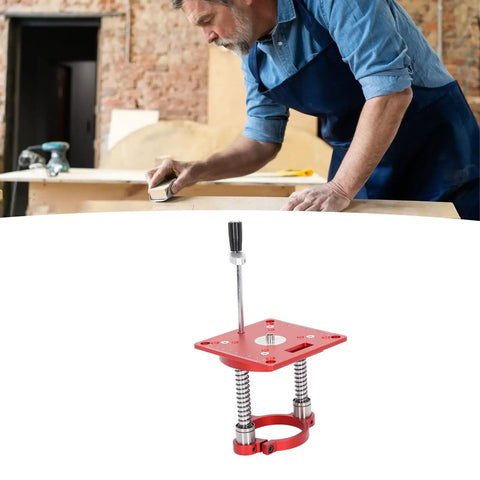 Beefy Router Table Lift System With Aluminum Insert Plate For Engraving And CNC Fine Processing Durable DIY Woodworking Clamp Anodized Surface Wide Application And Precision Clamping For Home Projects, red aluminum clamp