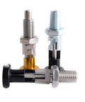 Heavy Duty Stainless Steel Indexing Pins And Self Locking Plungers With Coarse Thread Nuts In M6 M8 M10 M12 Sizes Plus Black Knobs for jigs.