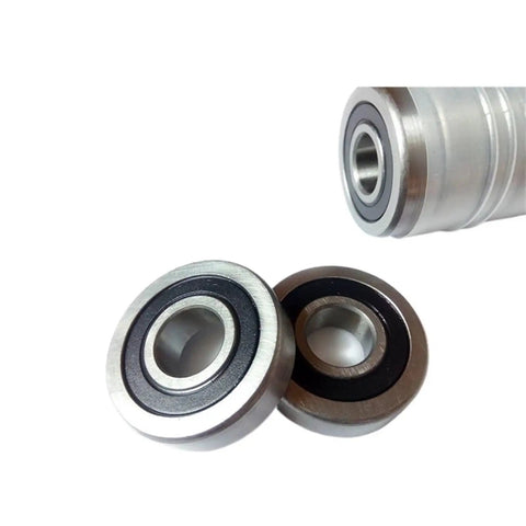Heavy Duty Car Generator Bearings 10 Pack Rock Solid Direct Swap For Alternators Built To Thrash Smooth Runner 6303 15X47X14 Millimeters Daily Driver Premium close-up of two sealed 15x47x14 mm bearings with metal casing.