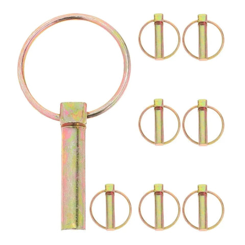Eight-Piece O Shape Pin Heavy Duty Trailer Hitch Pin Kit 7/16 Inch By 1-3/4 Inch Pins, showing burr-free smooth surface