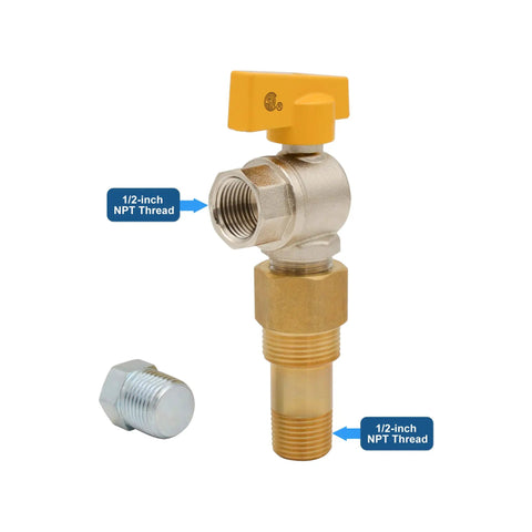 Premium White Gas Outlet Box With Three Quarter Inch Npt Threads And Recessed Shell Featuring A Swift Quarter Turn Shut Off Valve and 1/2 inch NPT thread.