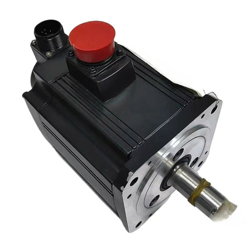 HF354SA48 Heavy Duty Servo Motor providing stable precision torque control for processing equipment, featuring a red button and metal casing.