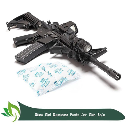 Rock Solid Food Grade Silica Gel Desiccant Packets One Gram Each With Two Hundred Fifty Total Sachets with a rifle.