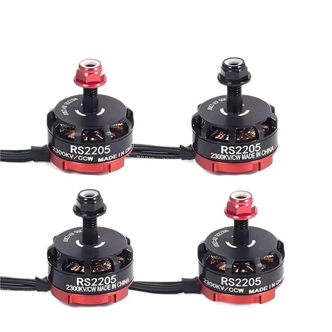 RS2205 2300KV CW CCW Brushless FPV Motor For Racing Drones With 20A 30A ESC Compatibility, set of four motors