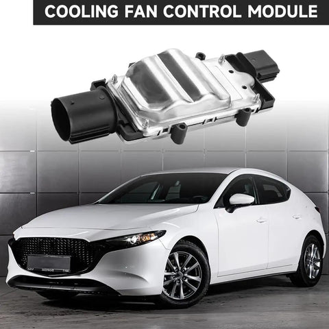 Plug-And-Play Cooling Fan Control Module For Mazda 3, Mazda 5, Ford Focus Kuga, Volvo V40 2012 To 2019 displayed with car