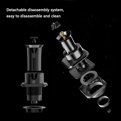 No Sweat Grounds Removal With This Automatic Electric Coffee Portafilter Cleaner Knock Box Unit disassembled for cleaning.