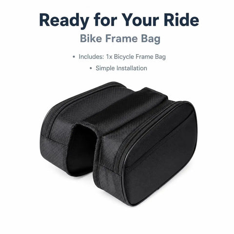 Dope Rugged Bike Frame Bag For Bikepacking, Full Frame 20x16x6cm, wear-resistant canvas, ebony edge black, simple installation