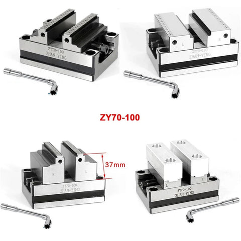 Top Shelf 4 And 5 Axis CNC Rotary Turntable Fixture Self Centering Vise Grip Machining Center Chuck built tough ZY70-100 model.