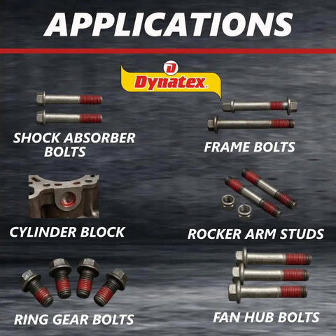 Applications of Red High Strength Threadlocker For Permanent Lock On Large Fasteners 0.20 Oz Bottle Anaerobic Formula