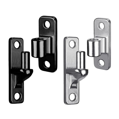 Black and silver No Weld One Piece Cast Steel Gate Hinges Beefy Heavy Duty Door Hinges For Wooden Fence Farm Gate And Wall Mount